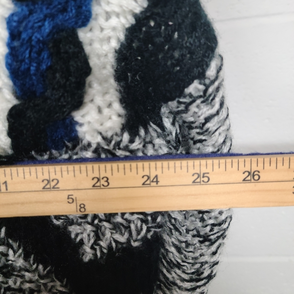 vintage 80s or 90s geometric knit sweater with cable and abstract patterns - Picture 6 of 7